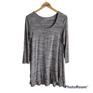 Soft‎ Surroundings Heathered Marbled Gray Ladies 3/4 Sleeve Casual Tunic, M